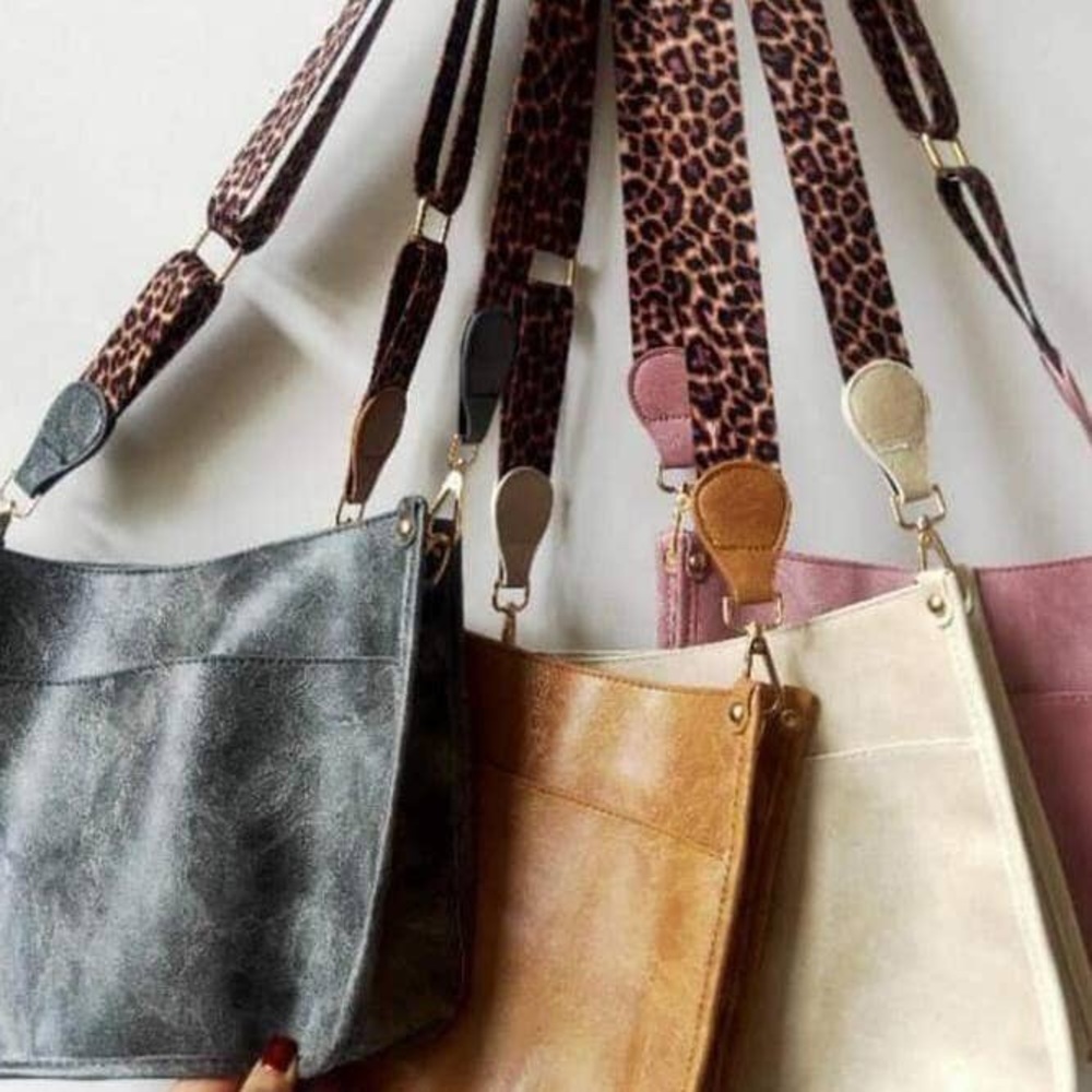 Leopard crossbody brown bag